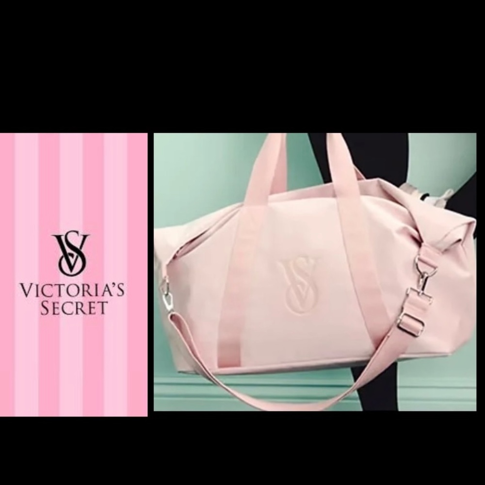 NWT Victoria's Secret 2025 Metallic Pink Duffle Bag